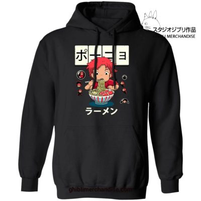 Ponyo With First Ramen Hoodie Black / S