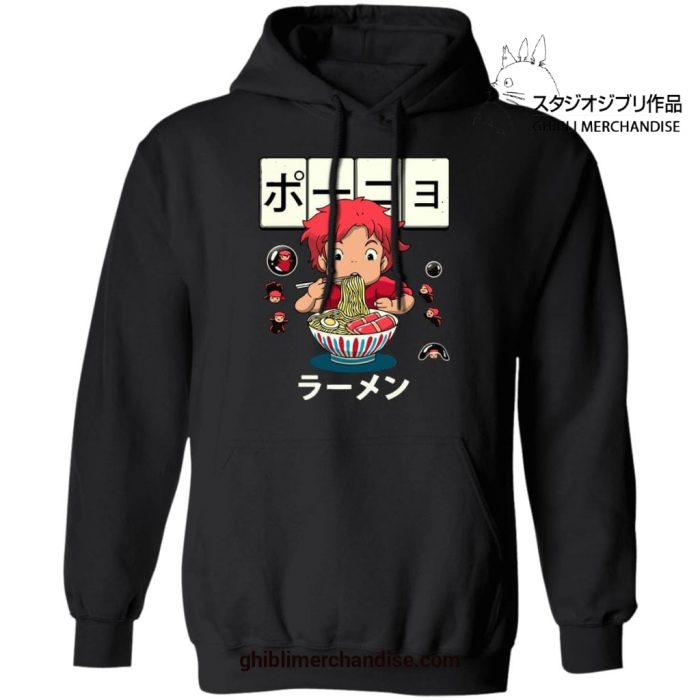 Ponyo With First Ramen Hoodie Black / S