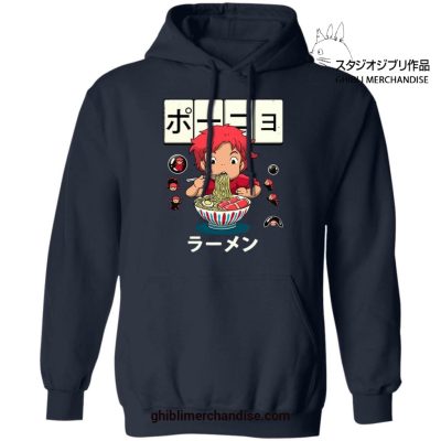 Ponyo With First Ramen Hoodie Navy Blue / S