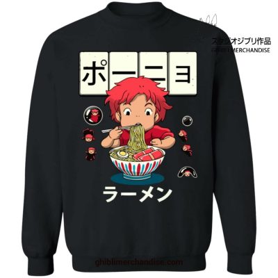 Ponyo With First Ramen Sweatshirt Black / S