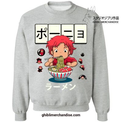 Ponyo With First Ramen Sweatshirt Gray / S