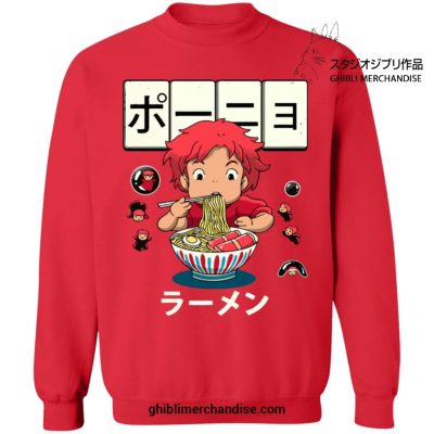 Ponyo With First Ramen Sweatshirt Red / S