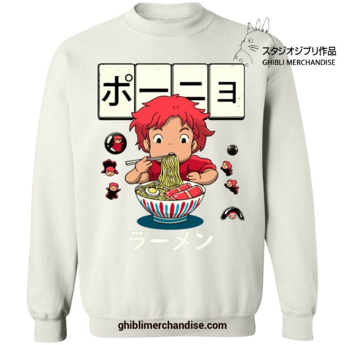 Ponyo With First Ramen Sweatshirt White / S