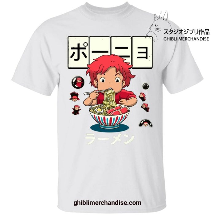 Ponyo With First Ramen T-Shirt White / S