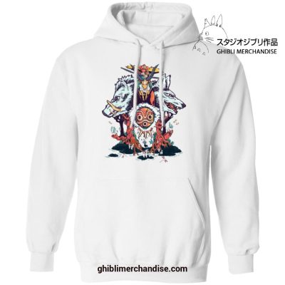 Princess Mononoke Characters Hoodie White / S