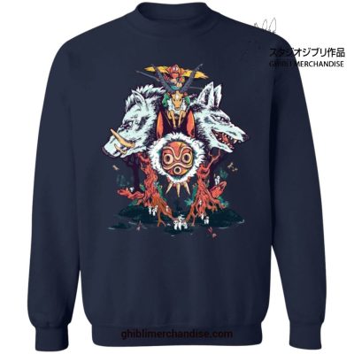 Princess Mononoke Characters Sweatshirt Navy Blue / S