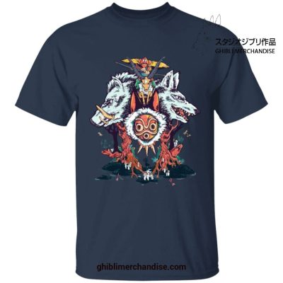 Princess Mononoke Characters T-Shirt Navy Blue / S