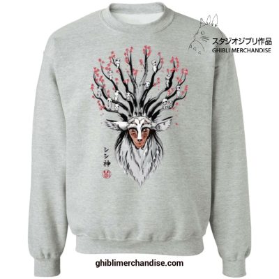 Princess Mononoke Forest Spirit Shishigami And Sakura Sweatshirt Gray / S