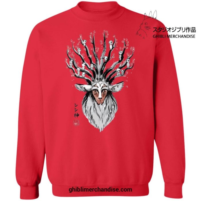 Princess Mononoke Forest Spirit Shishigami And Sakura Sweatshirt Red / S