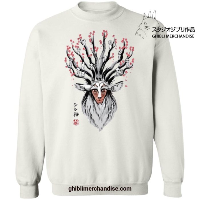 Princess Mononoke Forest Spirit Shishigami And Sakura Sweatshirt White / S