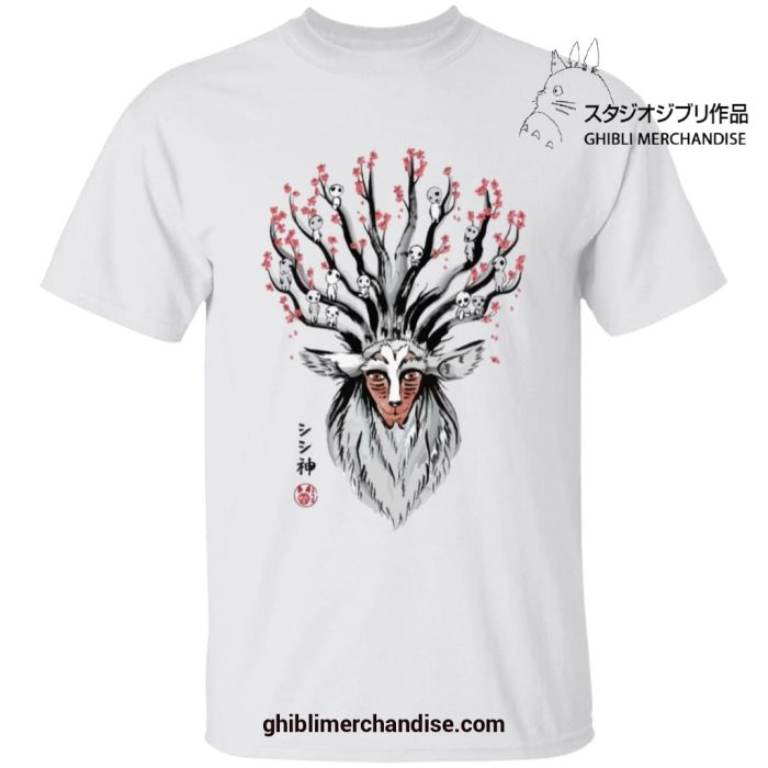 Princess Mononoke Forest Spirit Shishigami And Sakura T-Shirt White / S