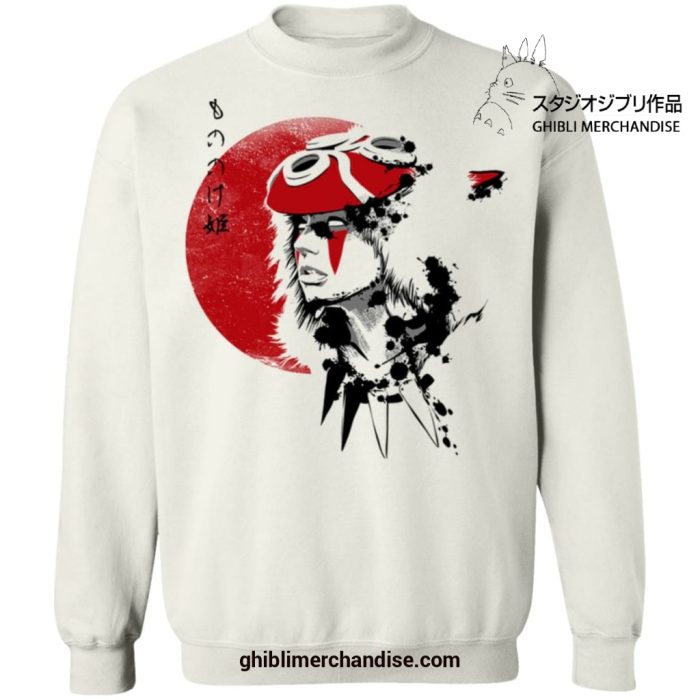 Princess Mononoke In Red Moon Sweatshirt White / S