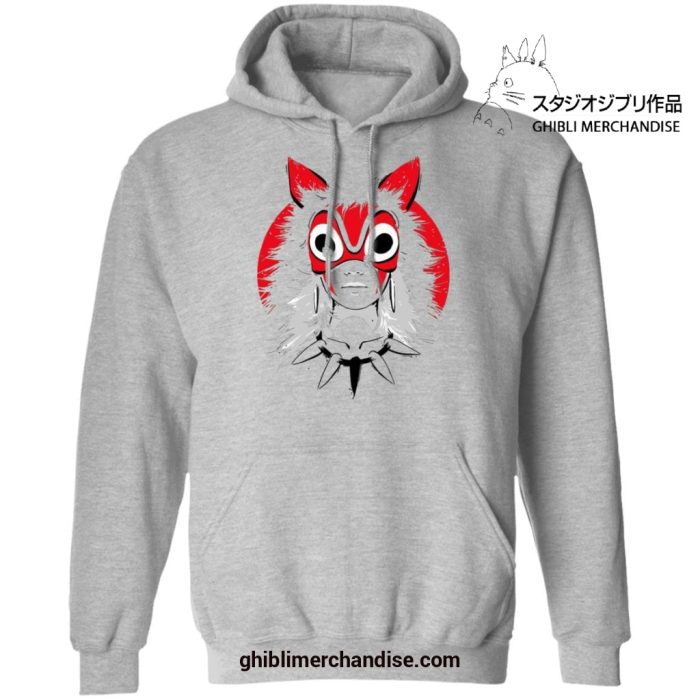 Princess Mononoke With Mask Hoodie Gray / S