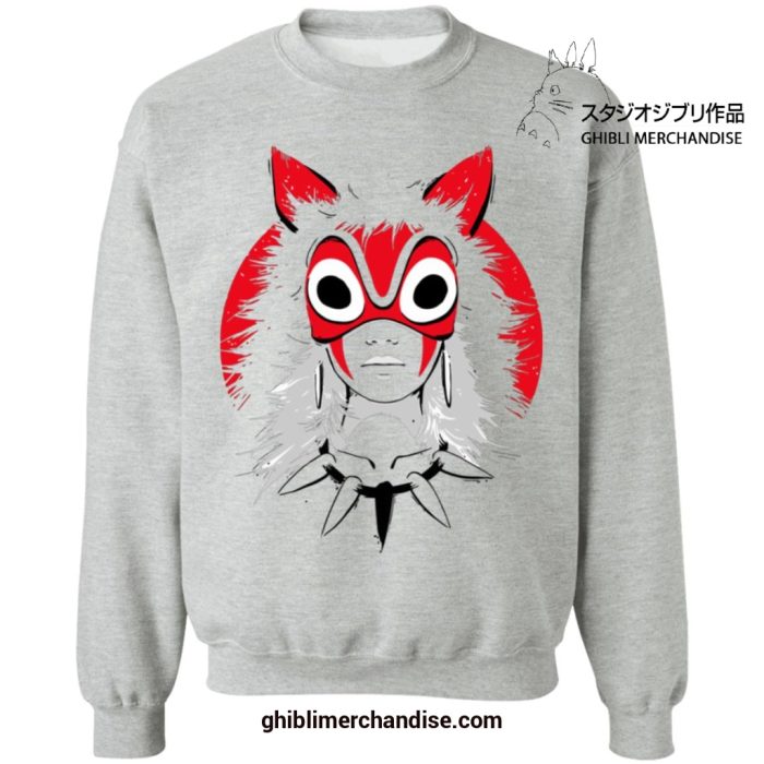 Princess Mononoke With Mask Sweatshirt Gray / S