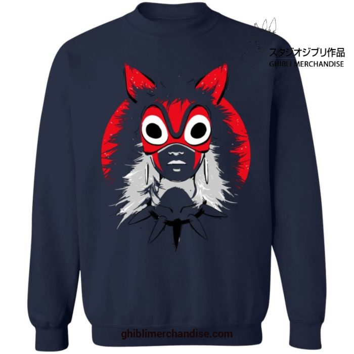 Princess Mononoke With Mask Sweatshirt Navy Blue / S