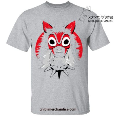 Princess Mononoke With Mask T-Shirt Gray / S