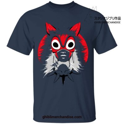 Princess Mononoke With Mask T-Shirt Navy Blue / S