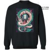 Spirited Away Dragon Haku With Chihiro And No Face Sweatshirt Black / S