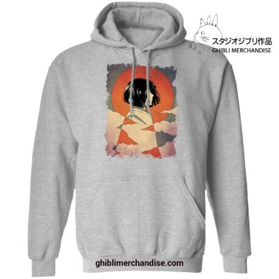 Spirited Away Haku Classic Art Hoodie Gray / S