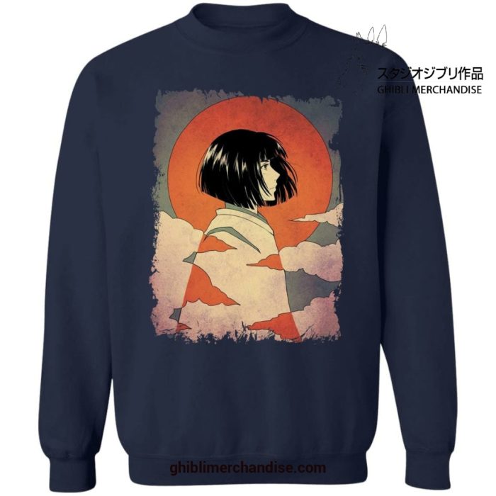 Spirited Away Haku Classic Art Sweatshirt Navy Blue / S