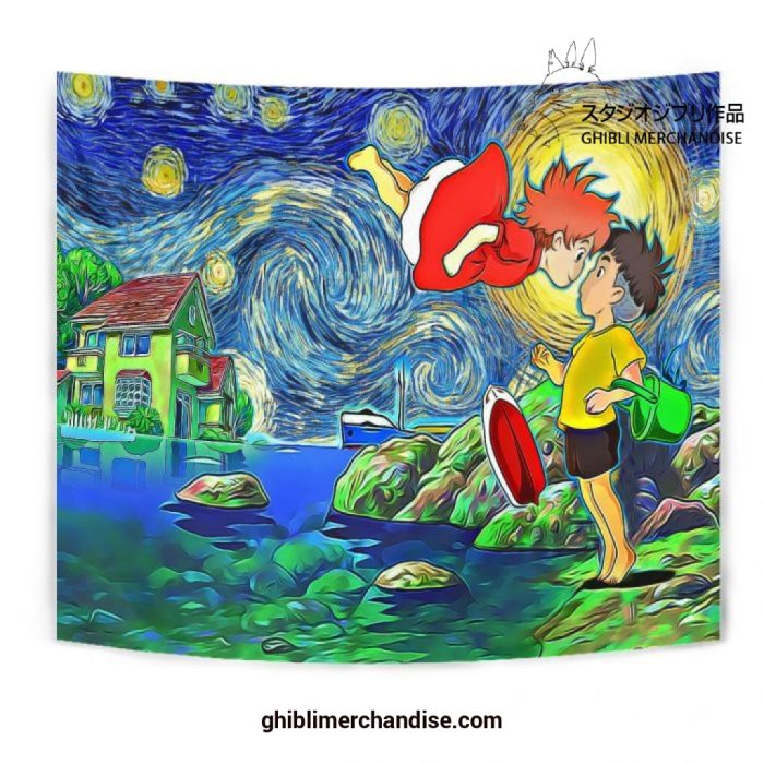 Starry Night Ponyo Wall Tapestry