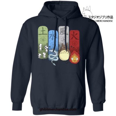 Studio Ghibli Elemental Hoodie Navy Blue / S