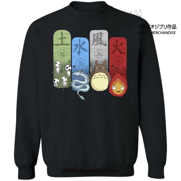 Studio Ghibli Elemental Sweatshirt Black / S