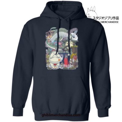 Studio Ghibli Highlights Characters Hoodie Navy Blue / S