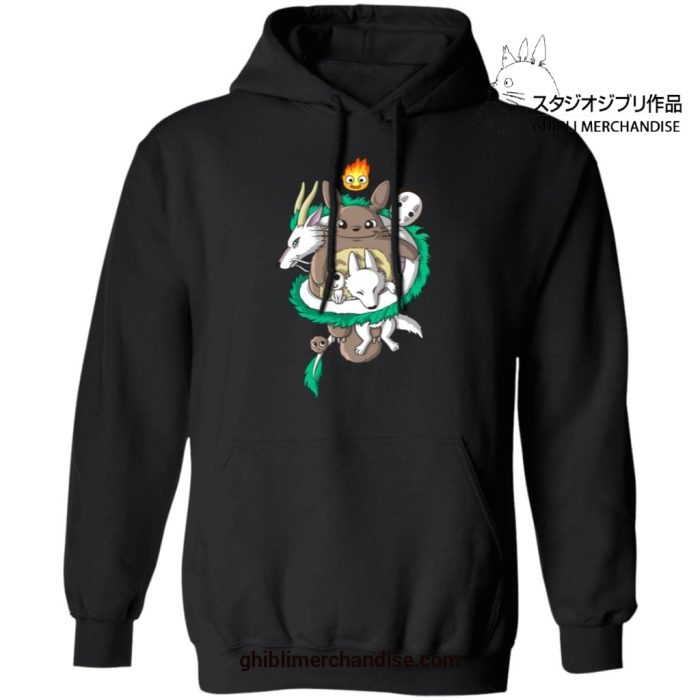 Studio Ghibli Movies Cute Hoodie Black / S