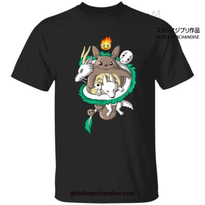 Studio Ghibli Movies Cute T-Shirt Black / S