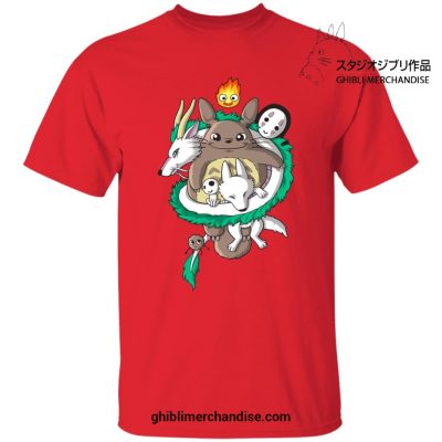 Studio Ghibli Movies Cute T-Shirt Red / S