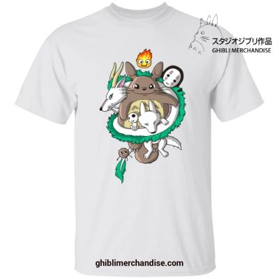 Studio Ghibli Movies Cute T-Shirt White / S