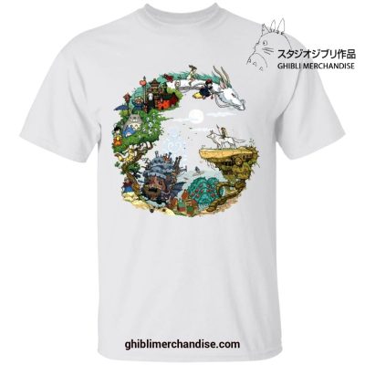 Studio Ghibli Movies In Circle T-Shirt White / S