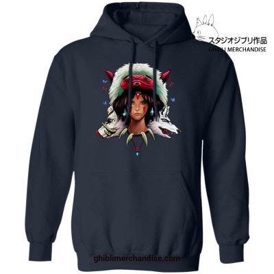 The Wolf Princess Mononoke Hoodie Navy Blue / S