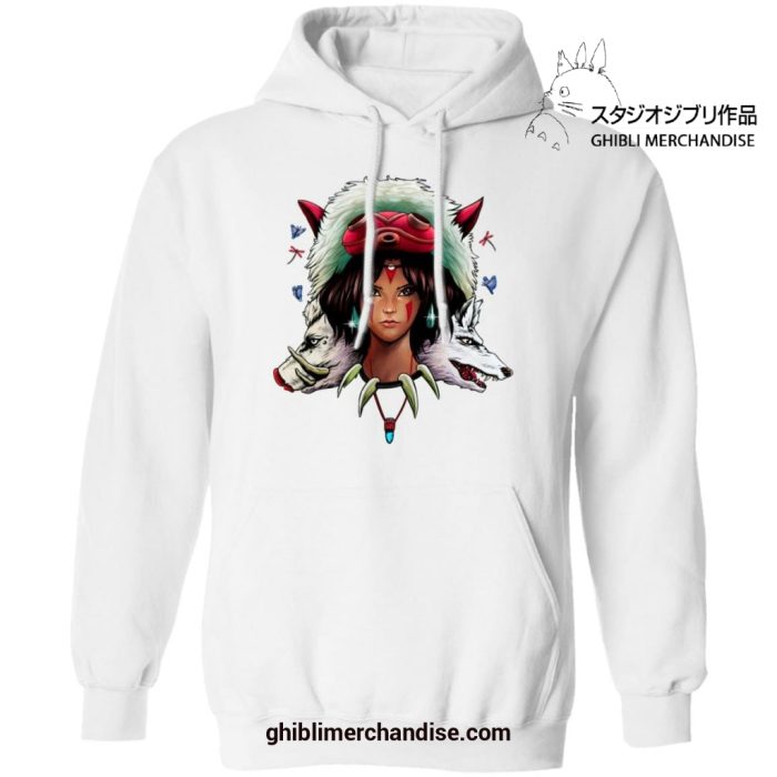 The Wolf Princess Mononoke Hoodie White / S