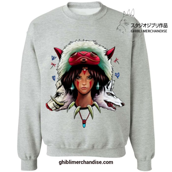 The Wolf Princess Mononoke Sweatshirt Gray / S