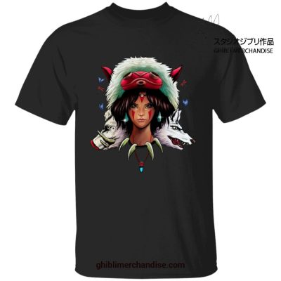 The Wolf Princess Mononoke T-Shirt Black / S