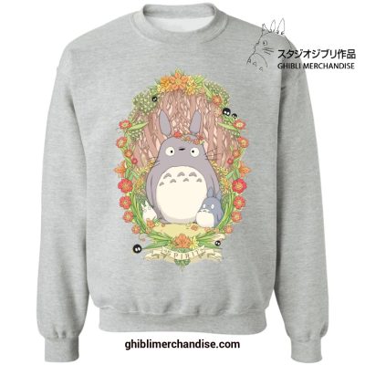 Totoro Family In Forest Sweatshirt Gray / S