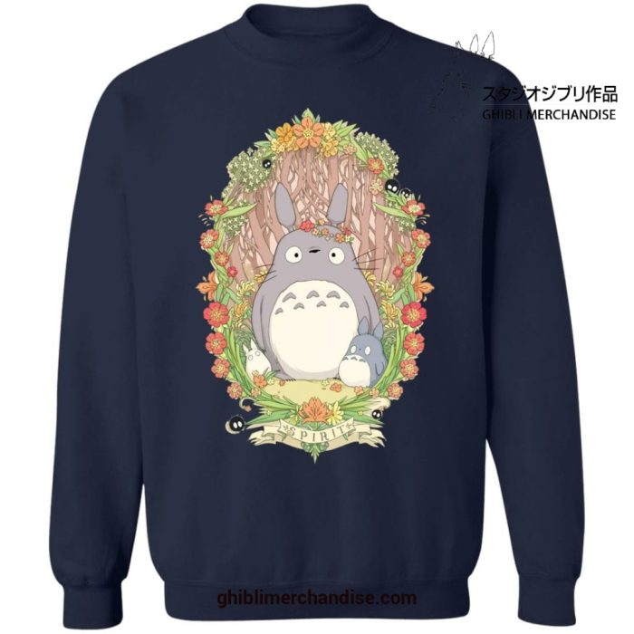 Totoro Family In Forest Sweatshirt Navy Blue / S