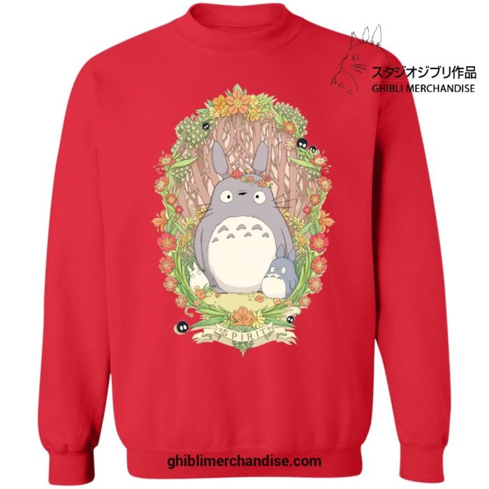 Totoro Family In Forest Sweatshirt Red / S