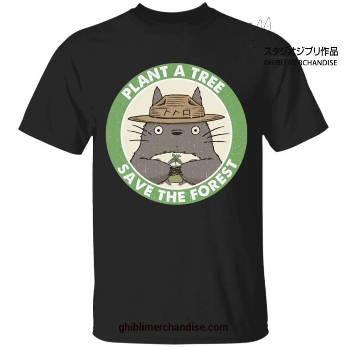 Totoro Plant A Tree - Save The Forest T-Shirt Black / S