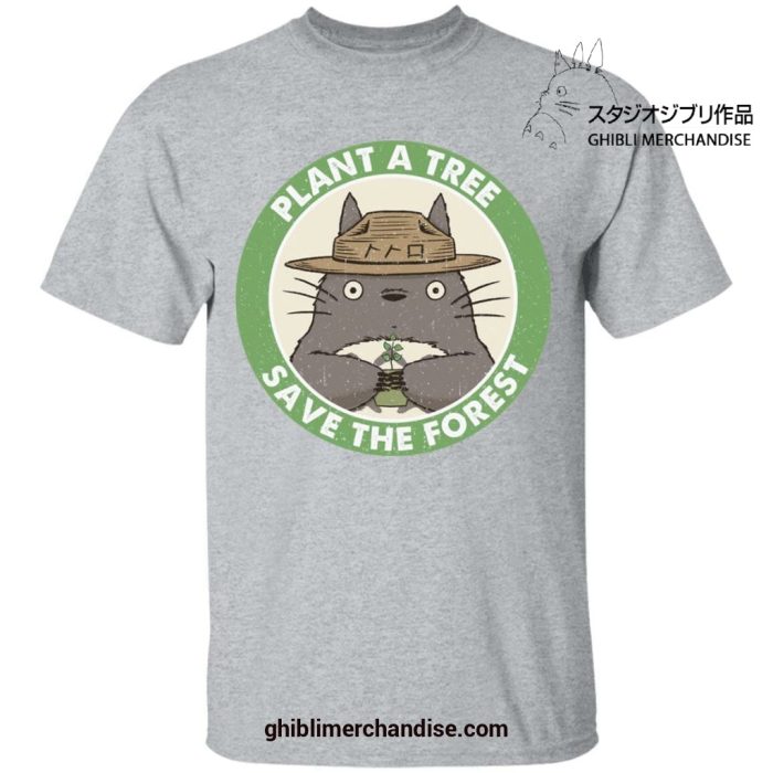 Totoro Plant A Tree - Save The Forest T-Shirt Gray / S