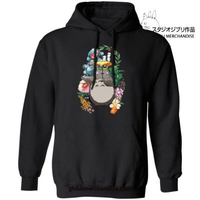 Totoro Umbrella With Friends Hoodie Black / S