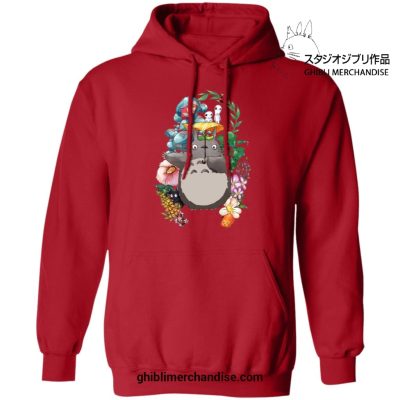 Totoro Umbrella With Friends Hoodie Red / S