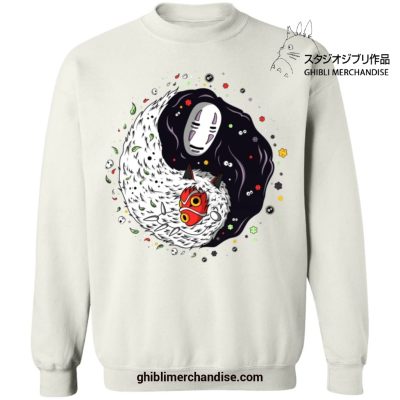 Ying Yang Princess Mononoke And No Face Sweatshirt White / S