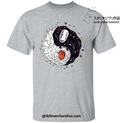 Ying Yang Princess Mononoke And No Face T-Shirt White / S