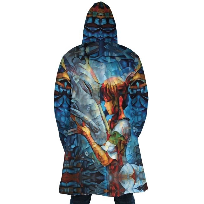 Trippy Spirited Away SG AOP Hooded Cloak Coat BACK Mockup - Studio Ghibli Store