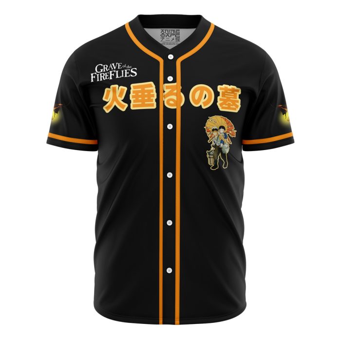 Grave of the Fireflies SG AOP Baseball Jersey FRONT Mockup 1 - Studio Ghibli Store