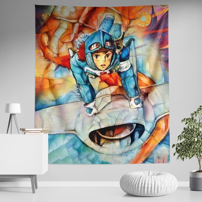 Nausicaa SG Vertical Wall Tapestry Main Mockup 1 - Studio Ghibli Store