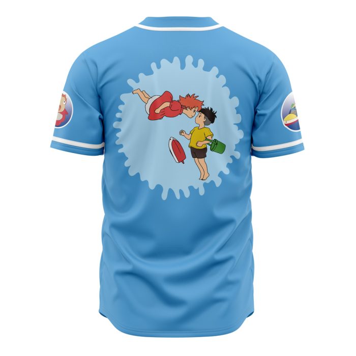 Ponyo SG AOP Baseball Jersey BACK Mockup 1 - Studio Ghibli Store